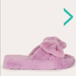 Faux Fur Purple Slide Sandal